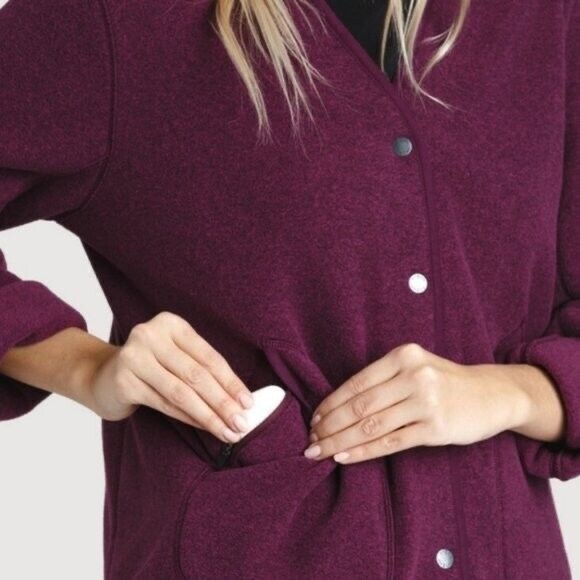 Kit and Ace Hygge Short Fleece Jacket Plum XS - Picture 4 of 8